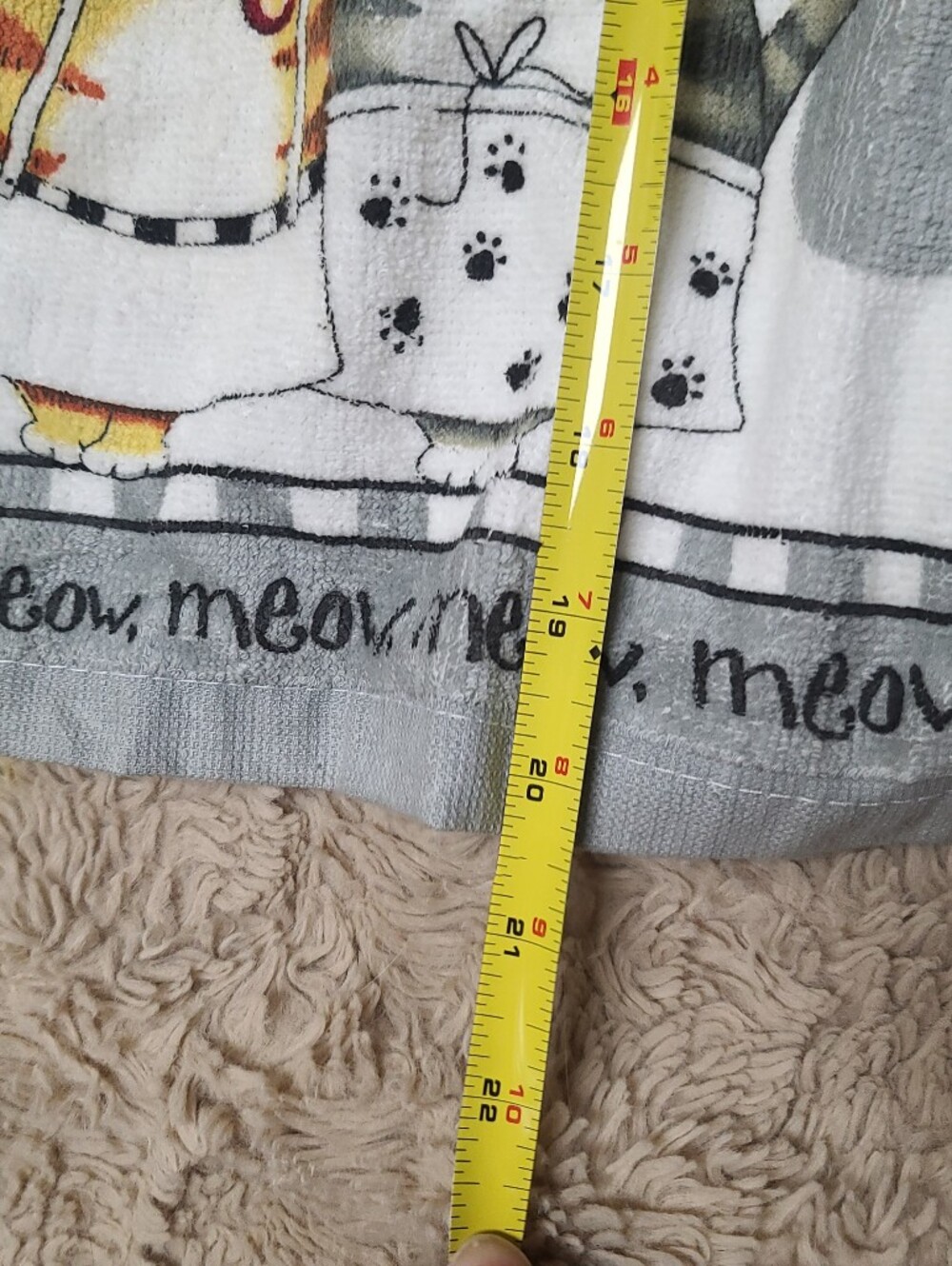 Lot 4 Handmade Cat Kitchen Hanging Dish Towels With Cute Buttons - Picture 3 of 6